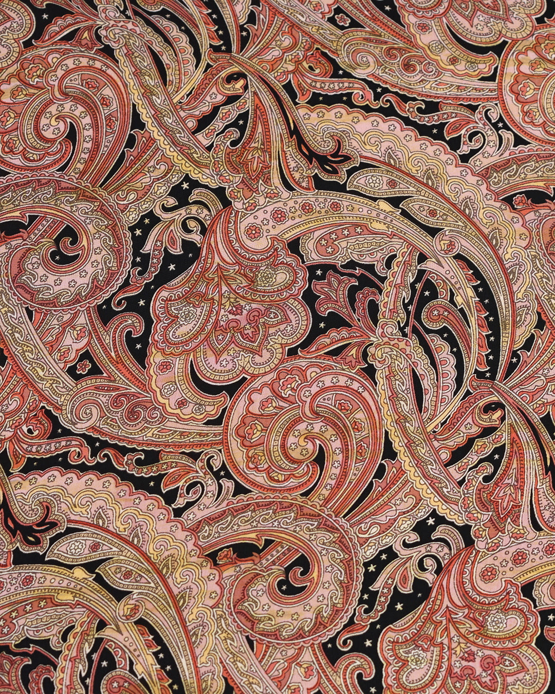 Black With Contrast Paisley Printed Modal Satin