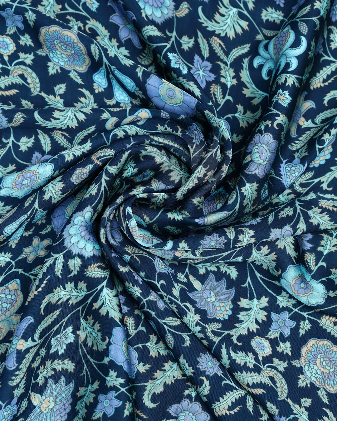 Black With Vibrant Floral Printed Modal Satin