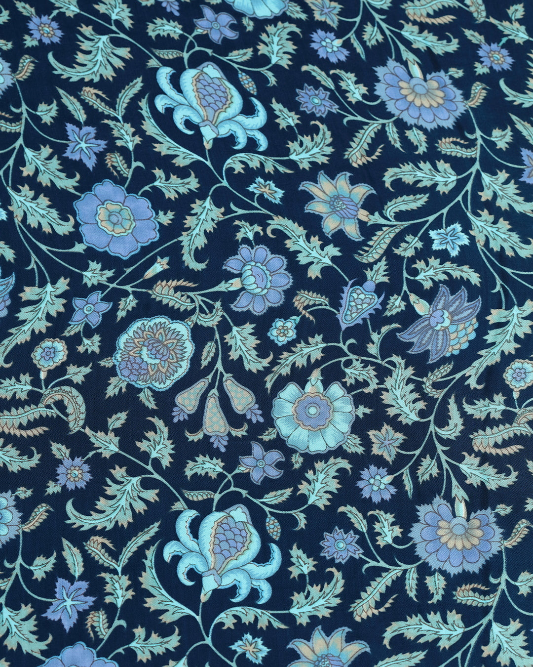 Black With Vibrant Floral Printed Modal Satin