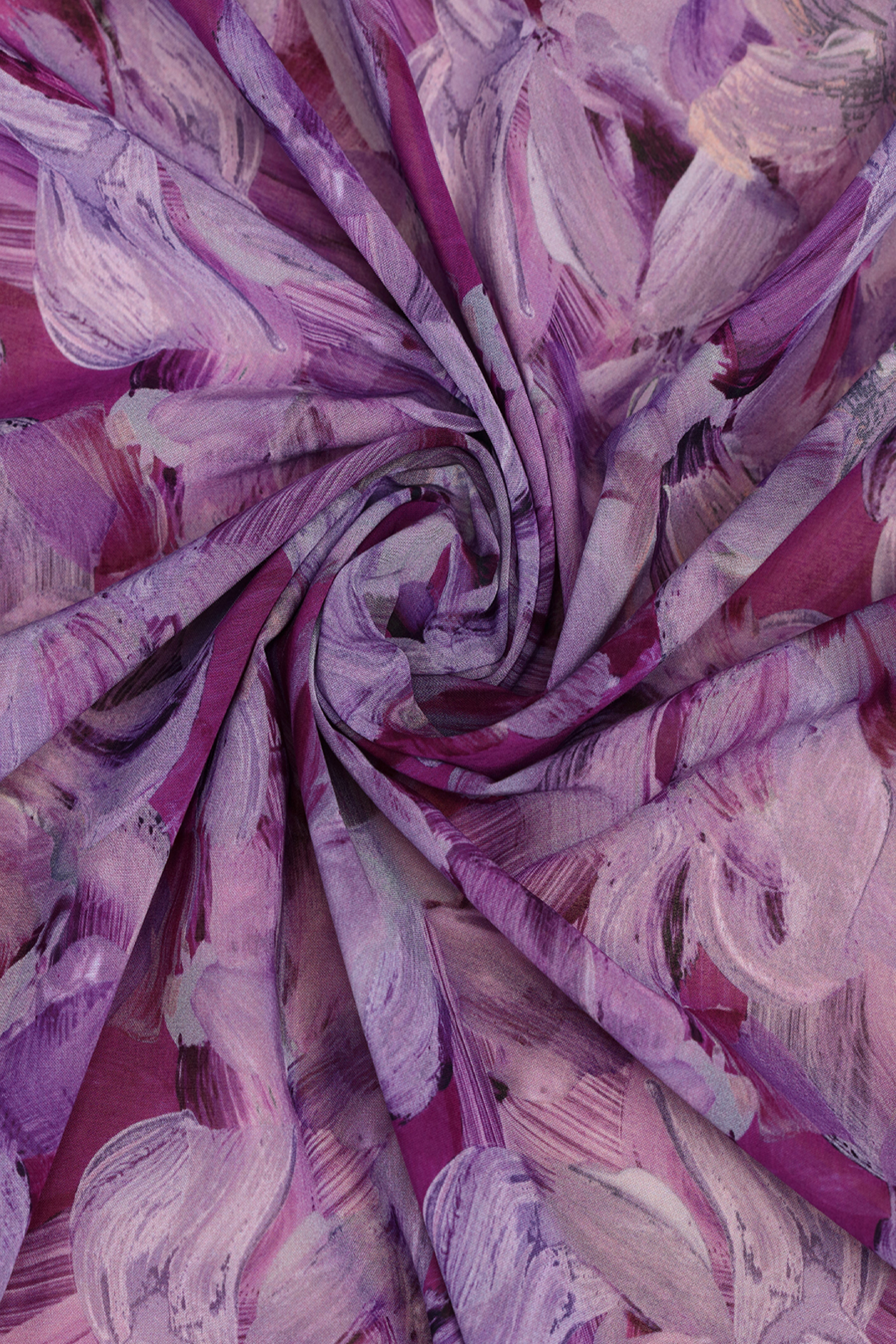 Celestial Orchid Abstract Print Voile