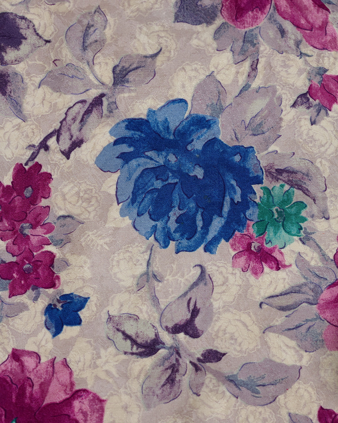 Clouded Dawn Floral Printed Jacquard Silk