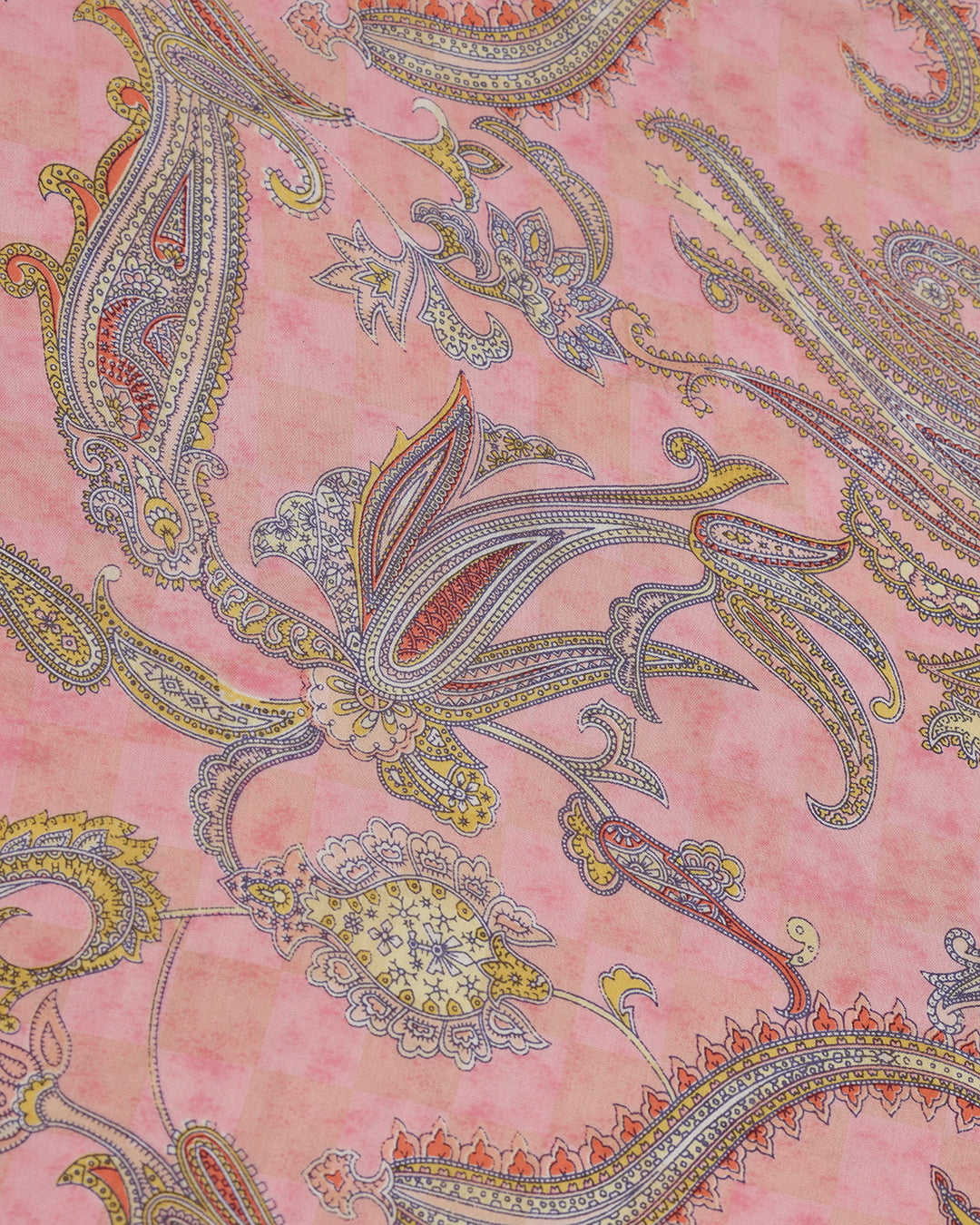 Cloudy Pink Paisley Printed Modal Satin