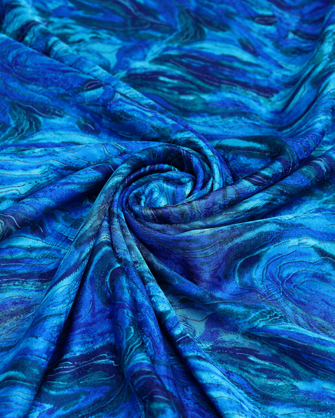 Cosmic Waves Abstract Printed Pure Silk