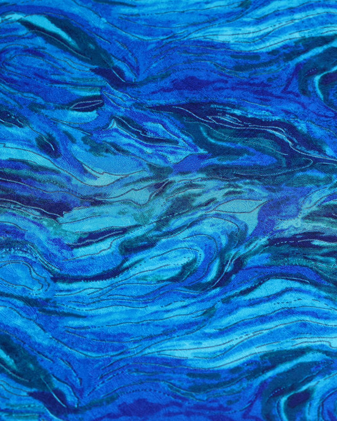 Cosmic Waves Abstract Printed Pure Silk