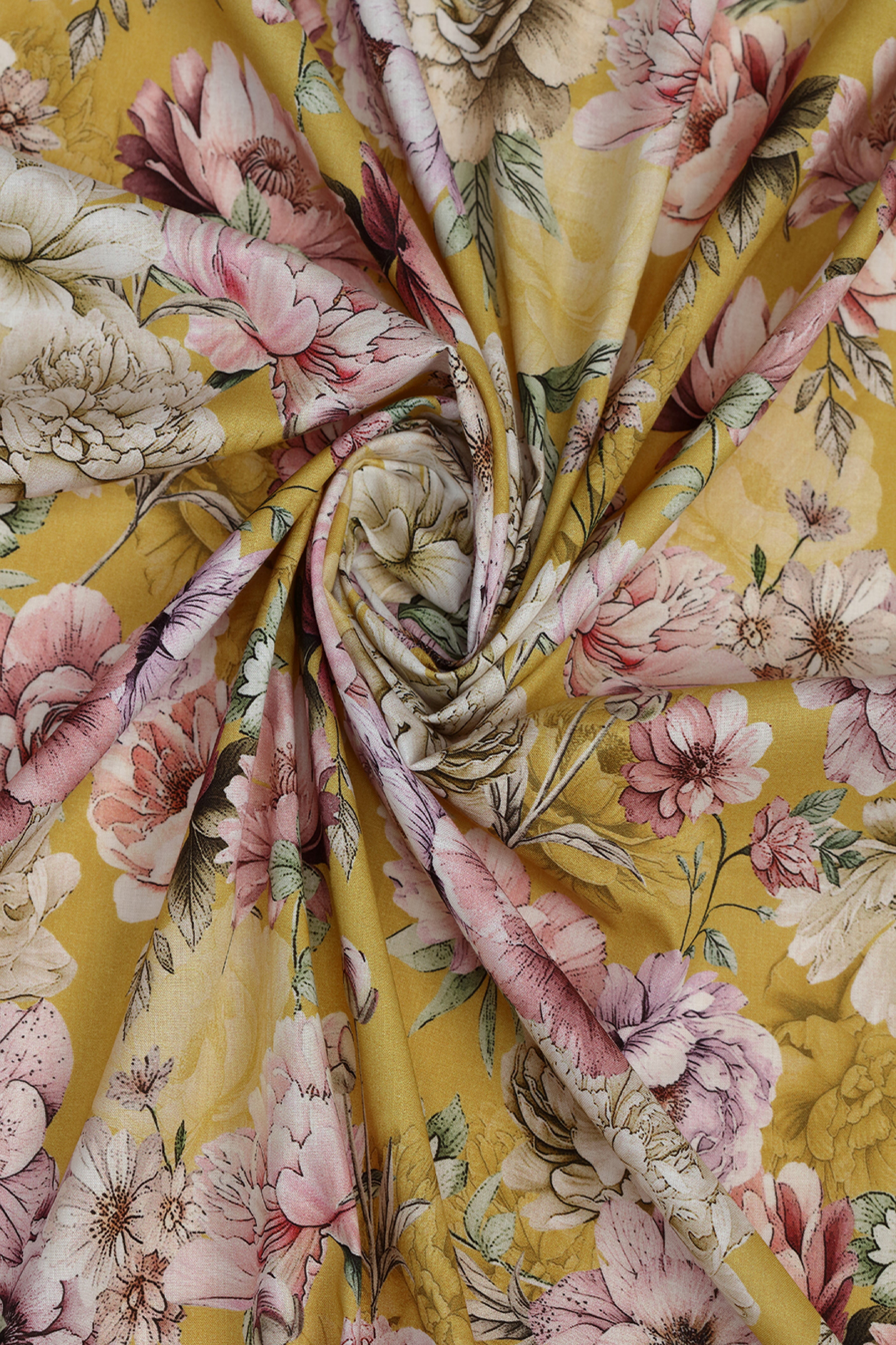 Daffodil Delight Floral Printed Cotton