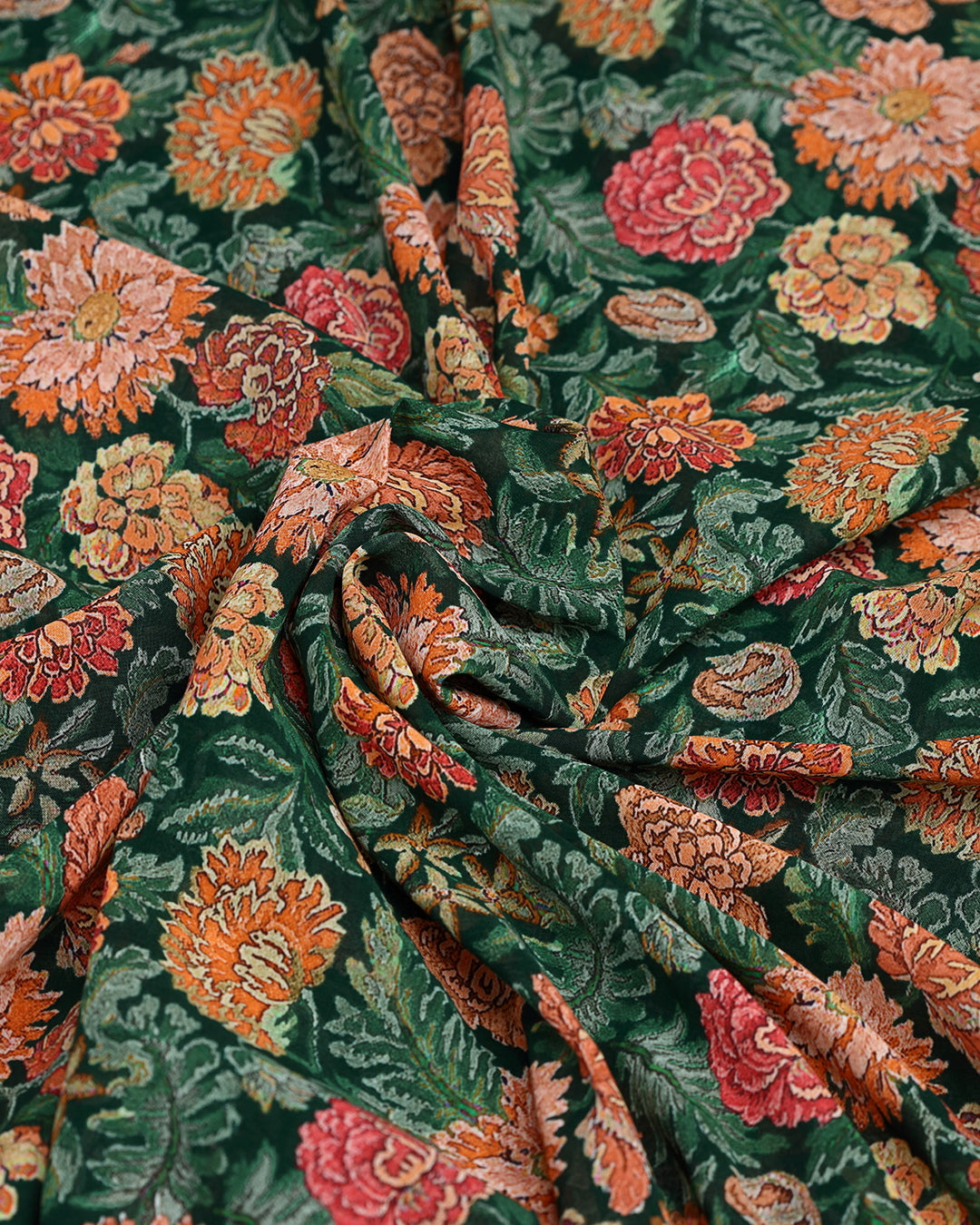 Forest Hues Floral Printed Voile