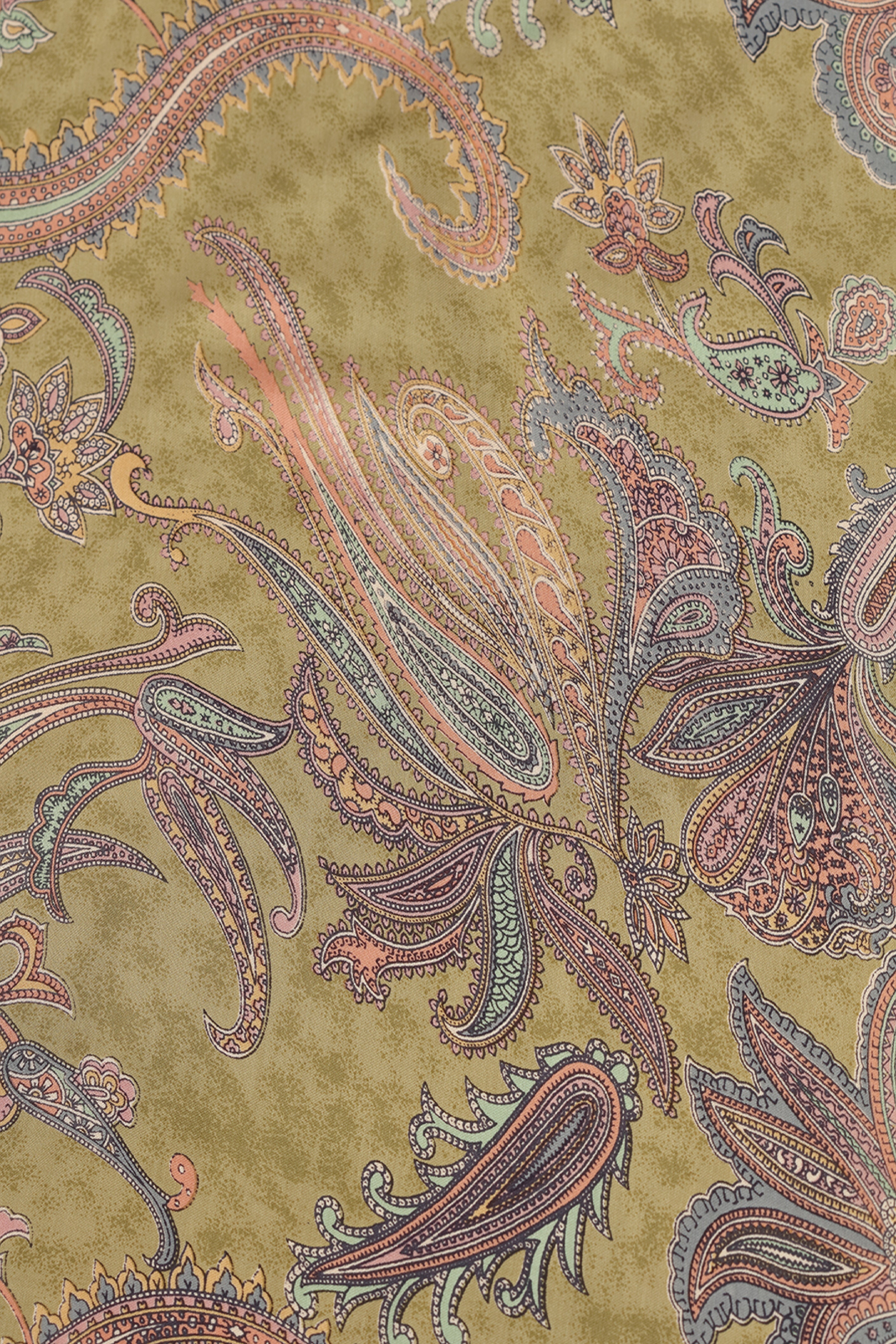 Henna Olive Paisley Printed Modal Satin