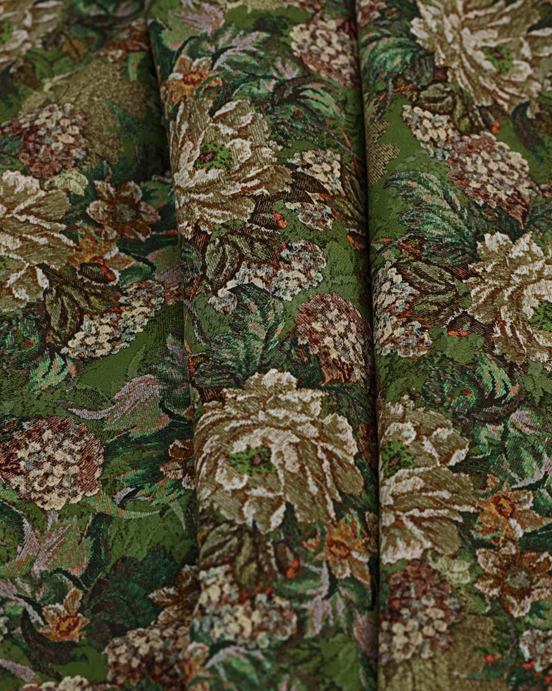 Hues Of Olive With Floral Print Voile