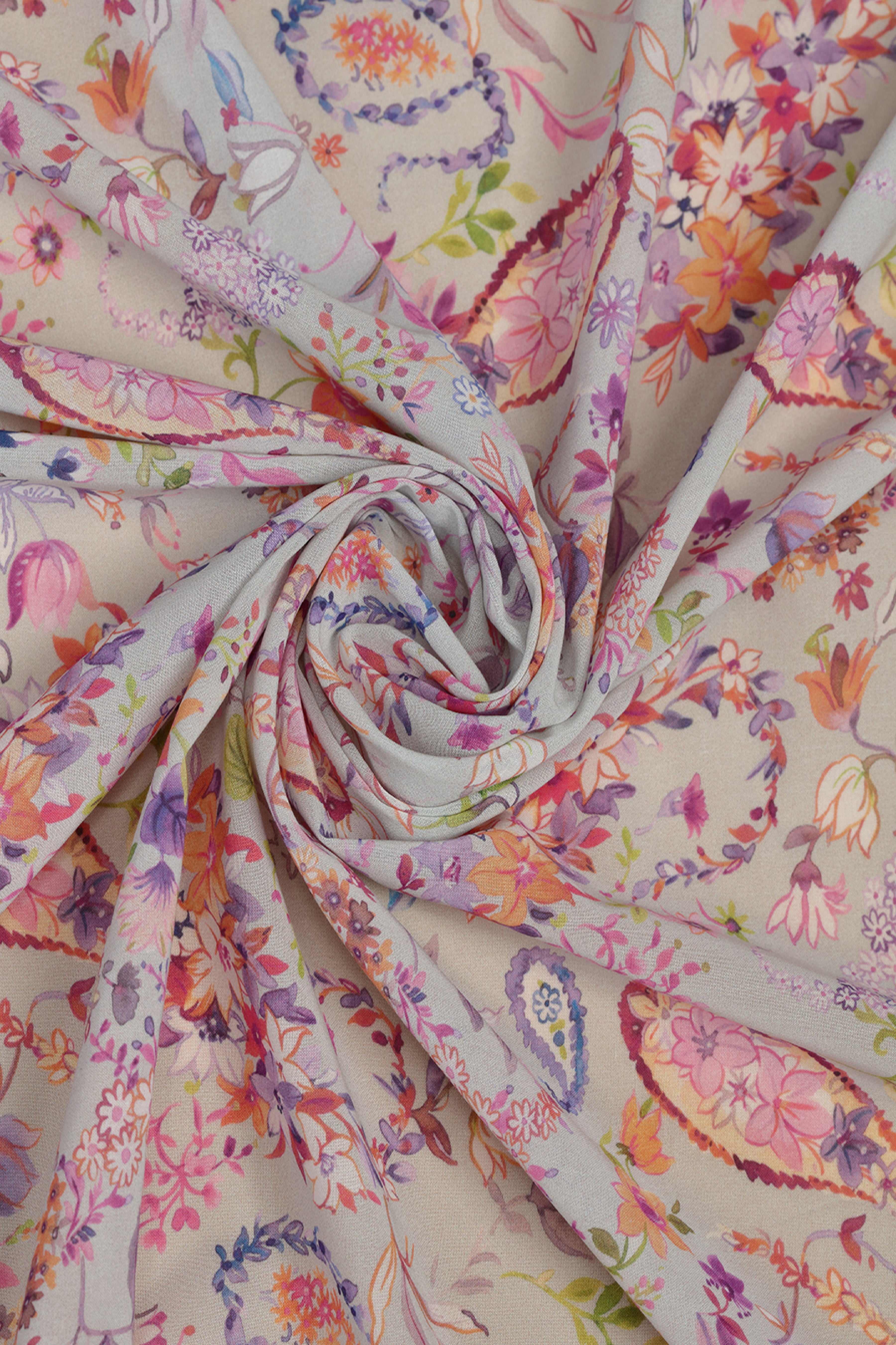 Pastel Paisley Printed Voile