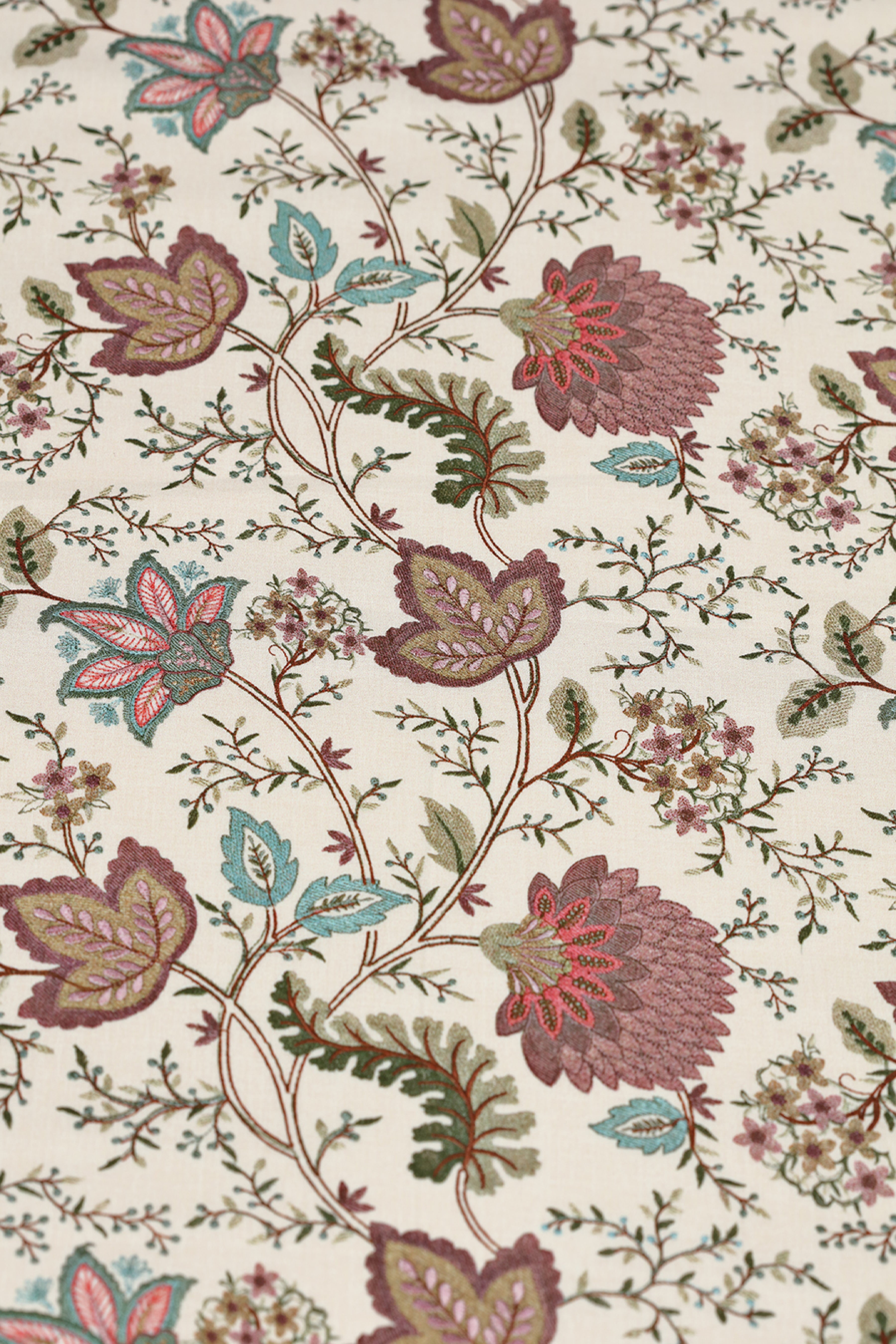 Pearl White With Floral Printed Cotton