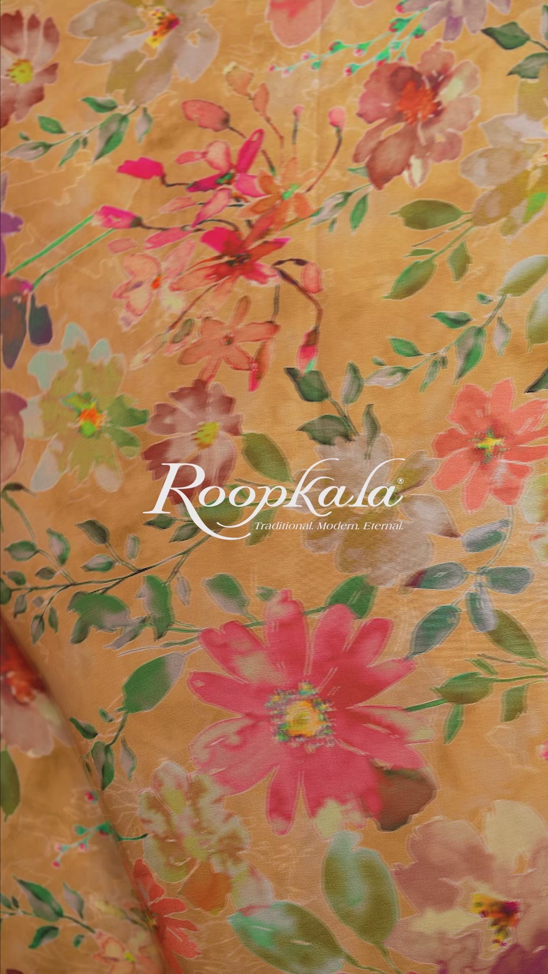 Sunset Gleam Floral Printed Modal Satin