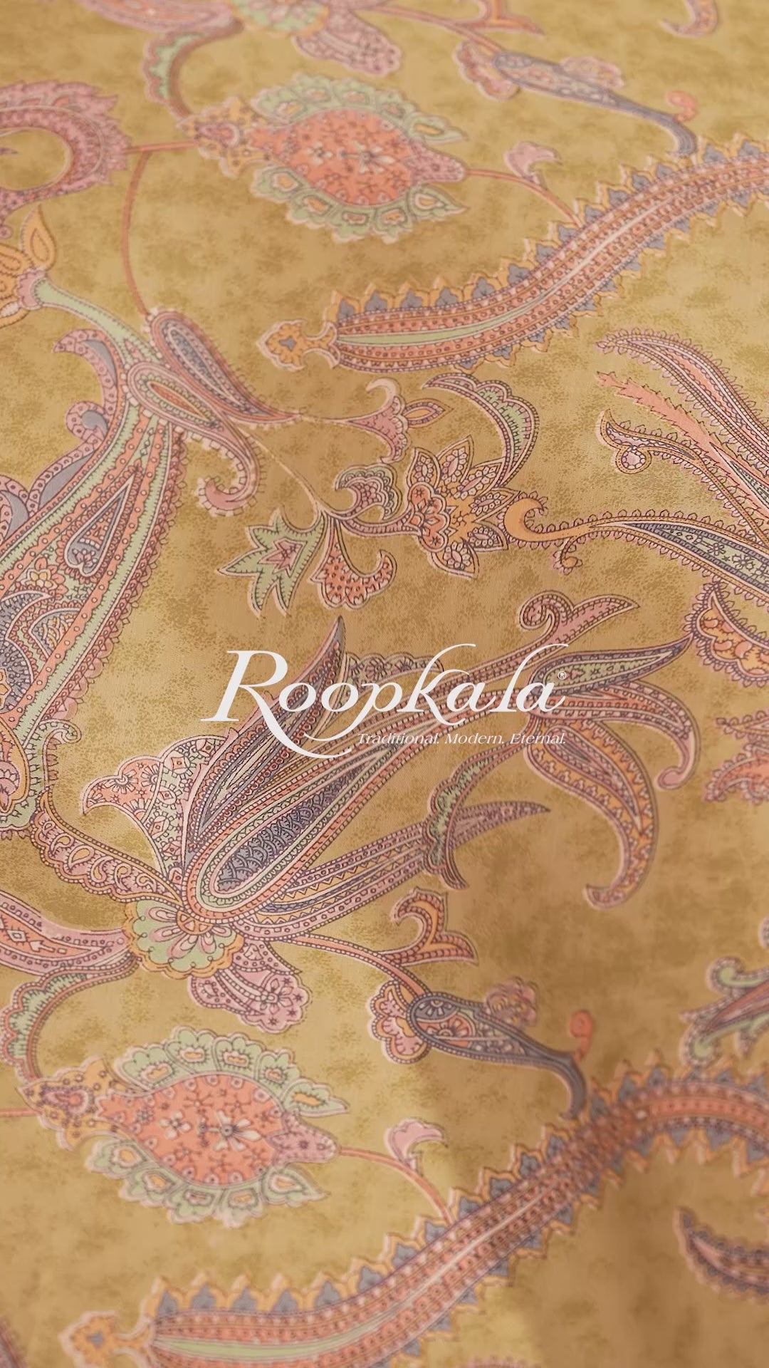 Henna Olive Paisley Printed Modal Satin