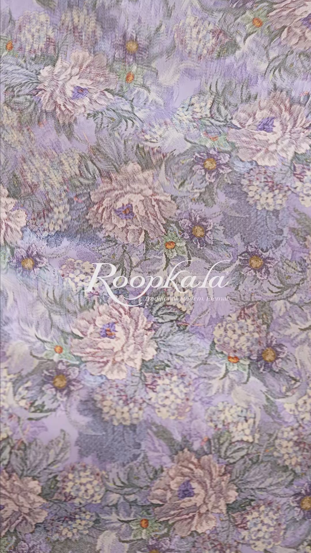Soft Iris Floral Printed Voile