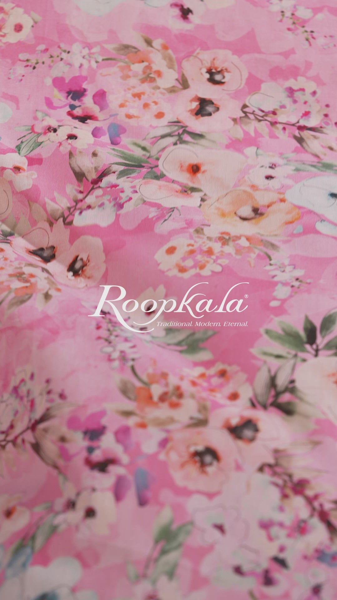 Rosé Pink Floral Printed Cotton
