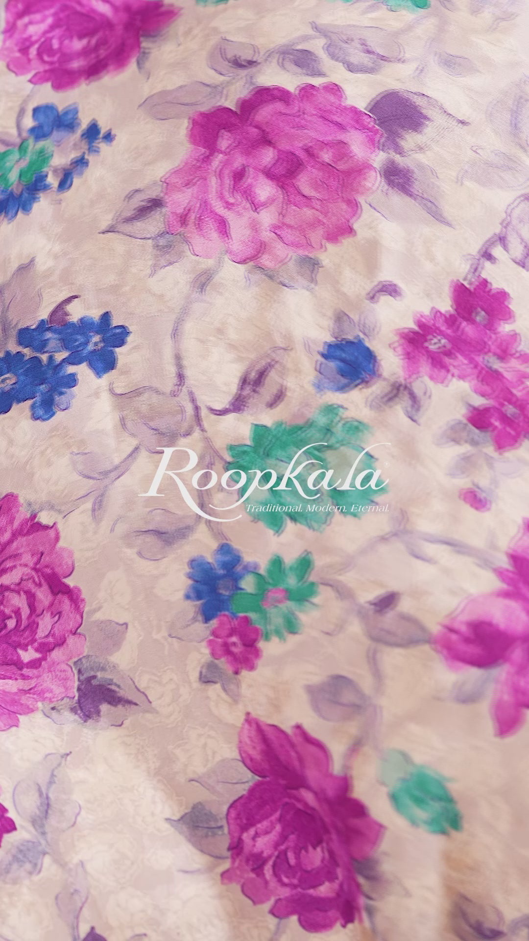 Clouded Dawn Floral Printed Jacquard Silk