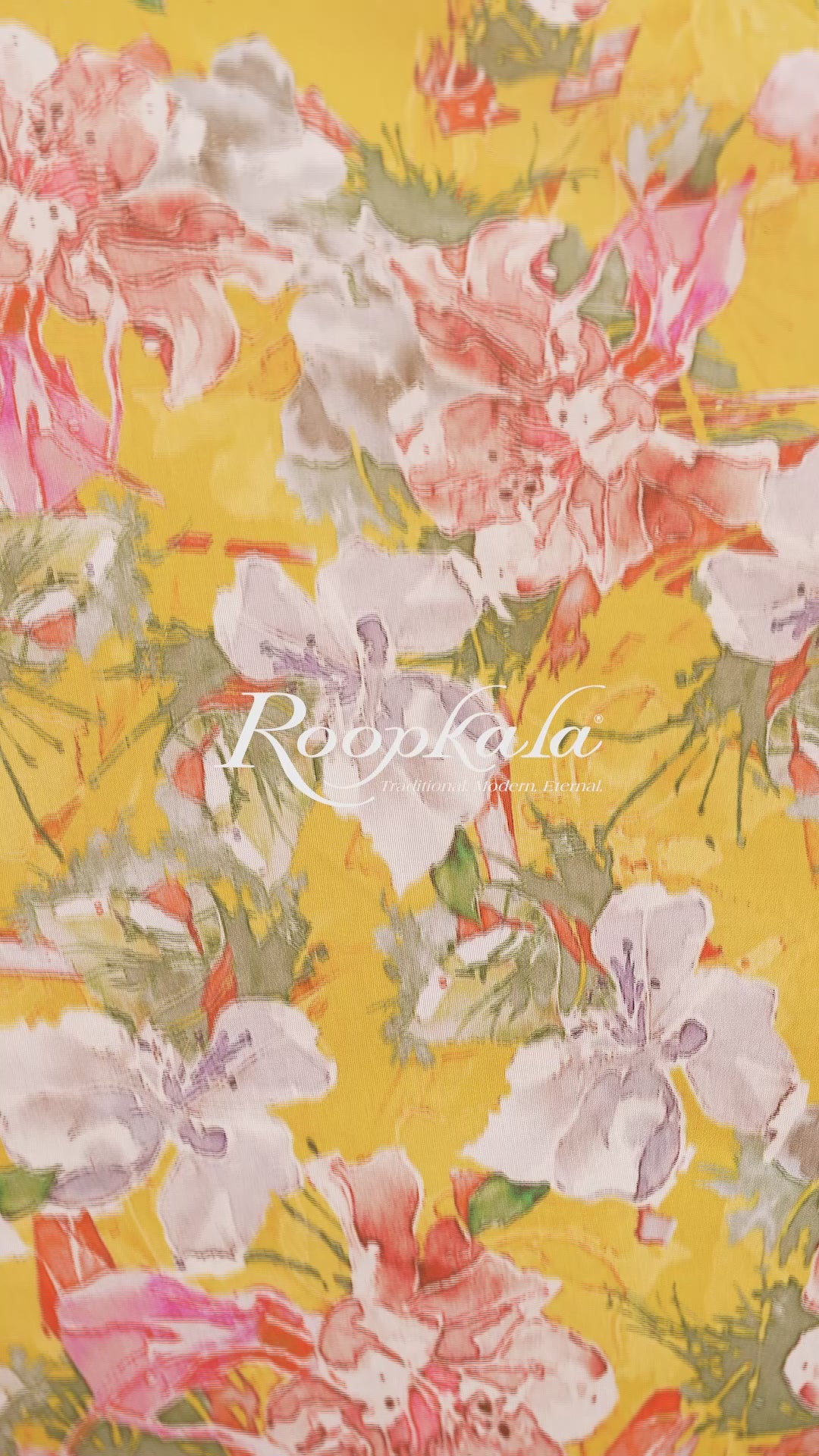 Mustard Yellow Gardenia Printed Voile