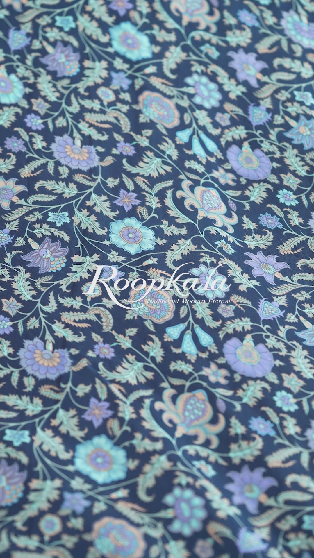Black With Vibrant Floral Printed Modal Satin