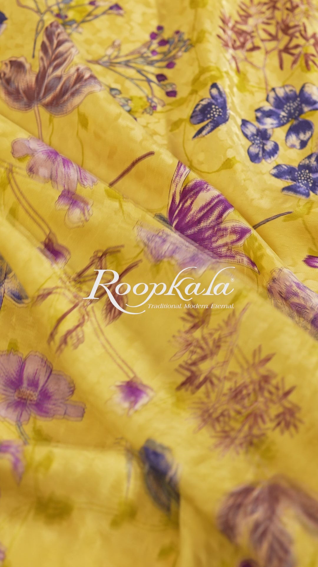Sunshine With Pop Floral Printed Jacquard Silk