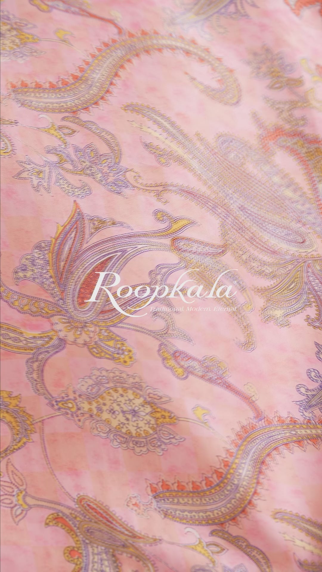 Cloudy Pink Paisley Printed Modal Satin