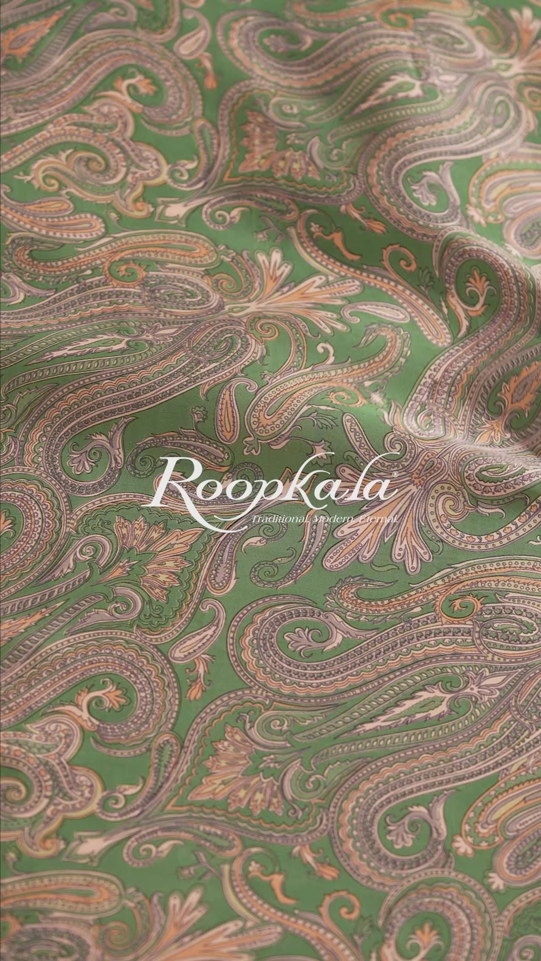 Forest Green With Paisley Printed Modal Satin