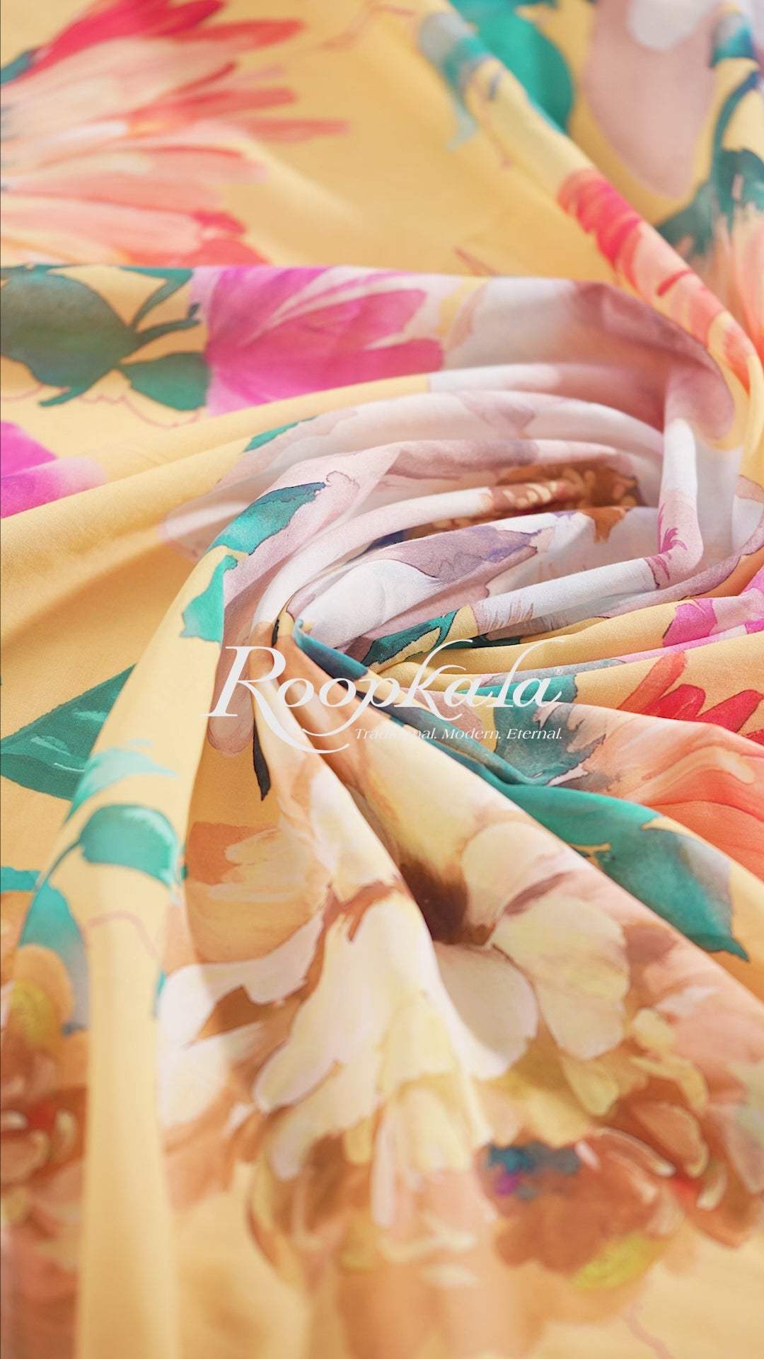 Summer Yellow Floral Print Voile