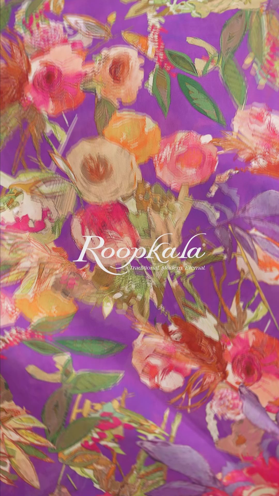 Enchanted Purple Floral Print Voile