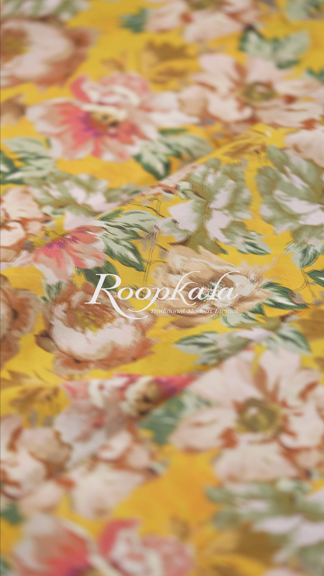 Mustard Magic Flora Print Voile