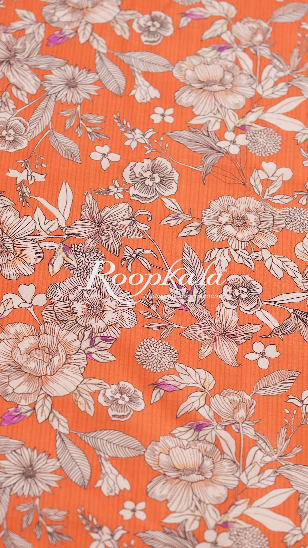 Tangerine Vibe Floral Printed Cotton