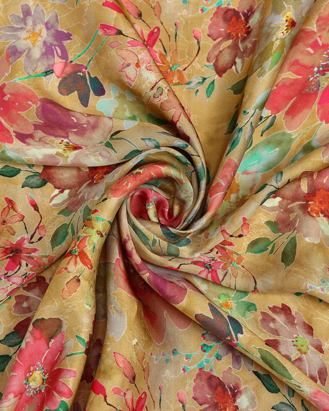 Sunset Gleam Floral Printed Modal Satin