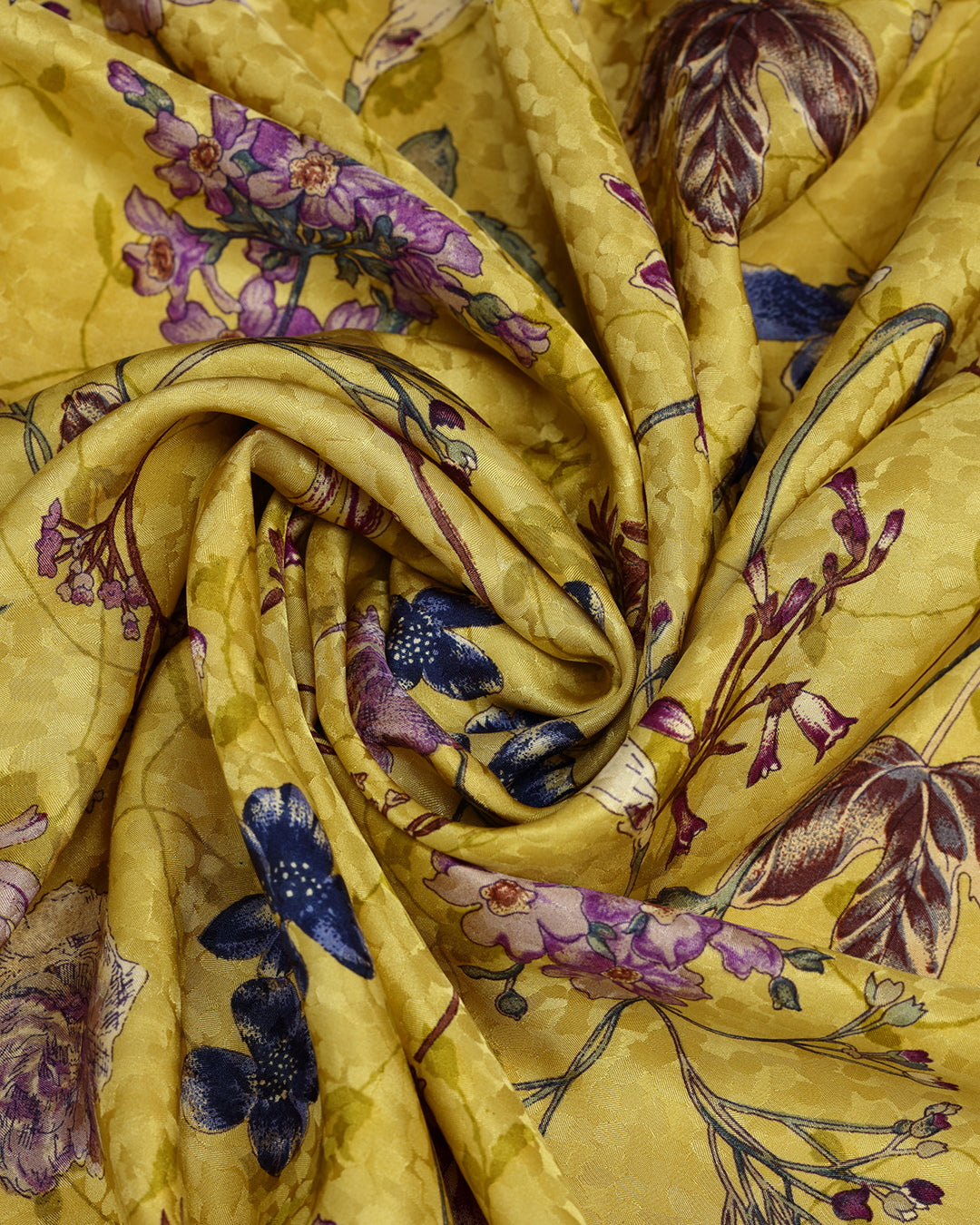 Sunshine With Pop Floral Printed Jacquard Silk