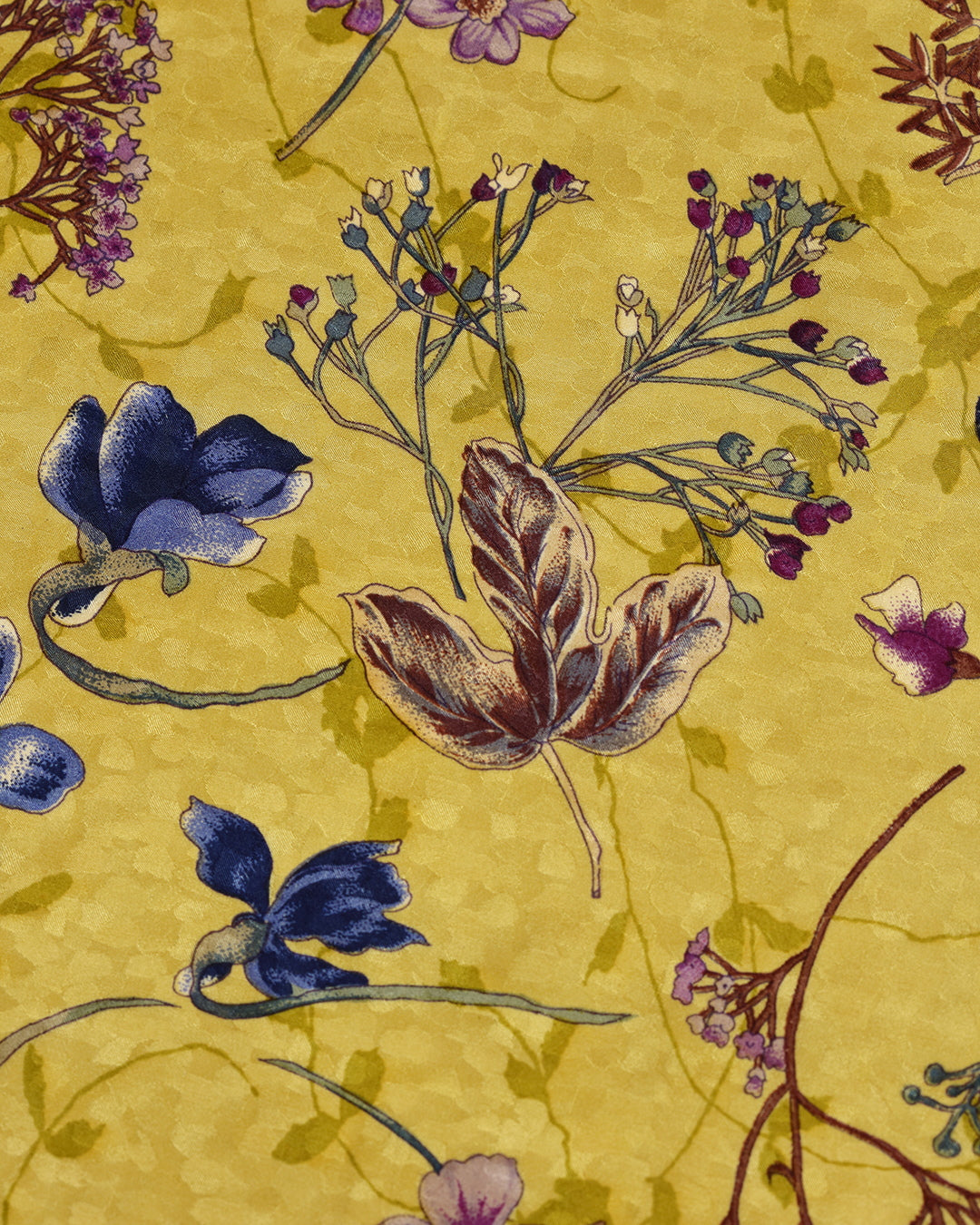 Sunshine With Pop Floral Printed Jacquard Silk