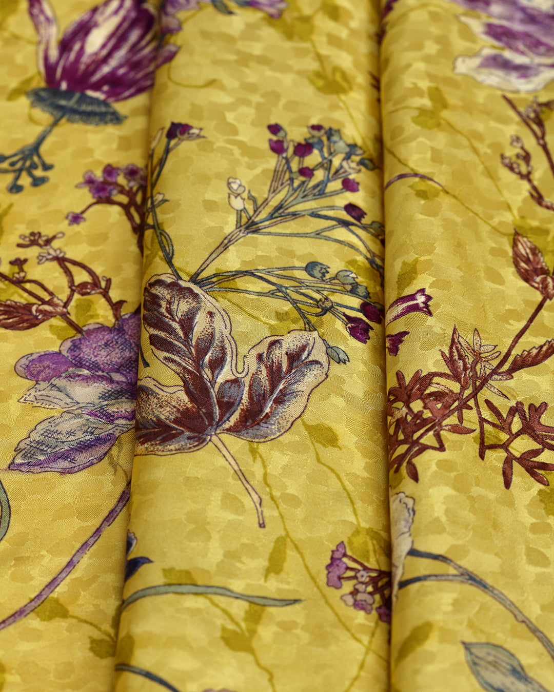 Sunshine With Pop Floral Printed Jacquard Silk