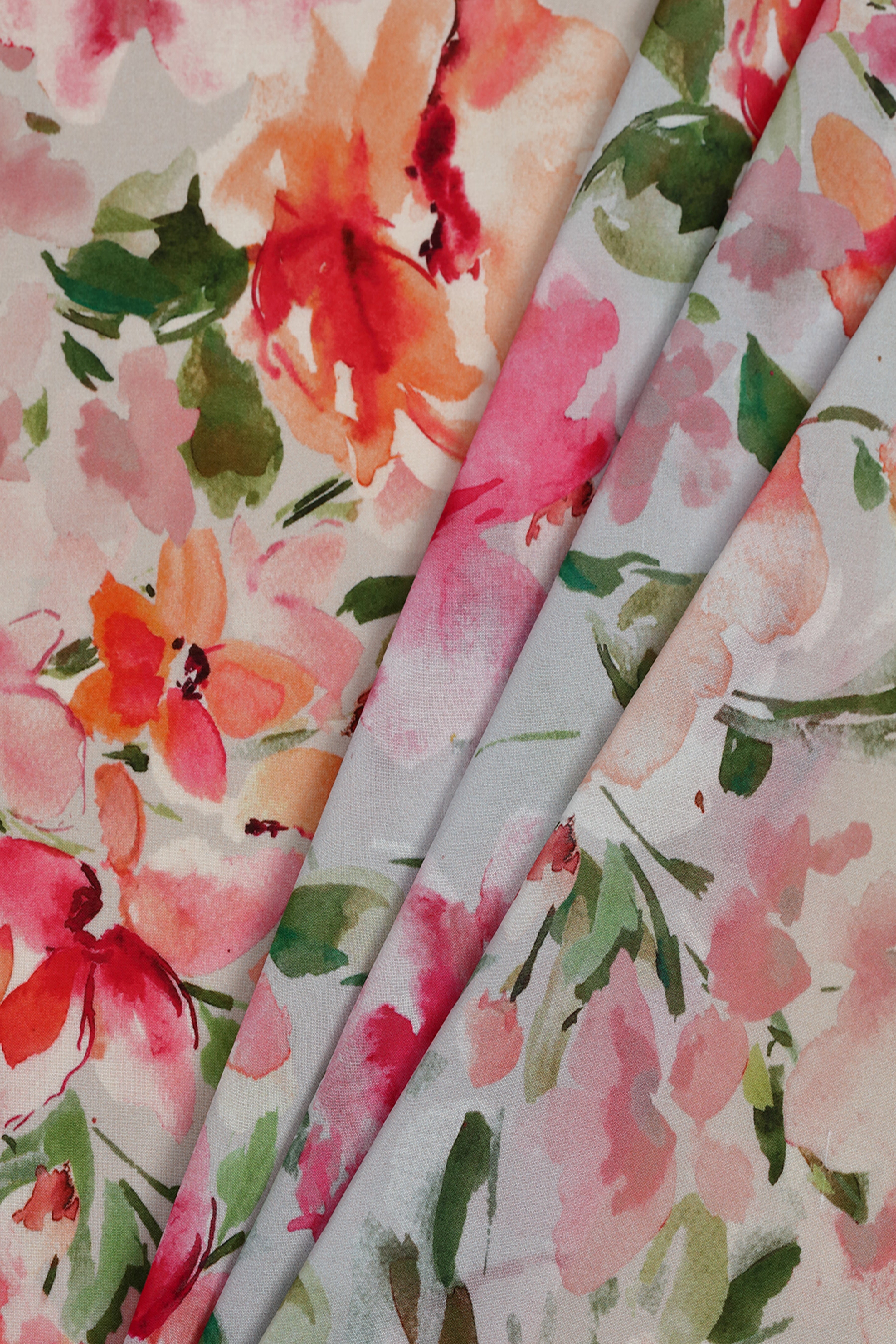Vibrant Multicolor Floral Printed Voile