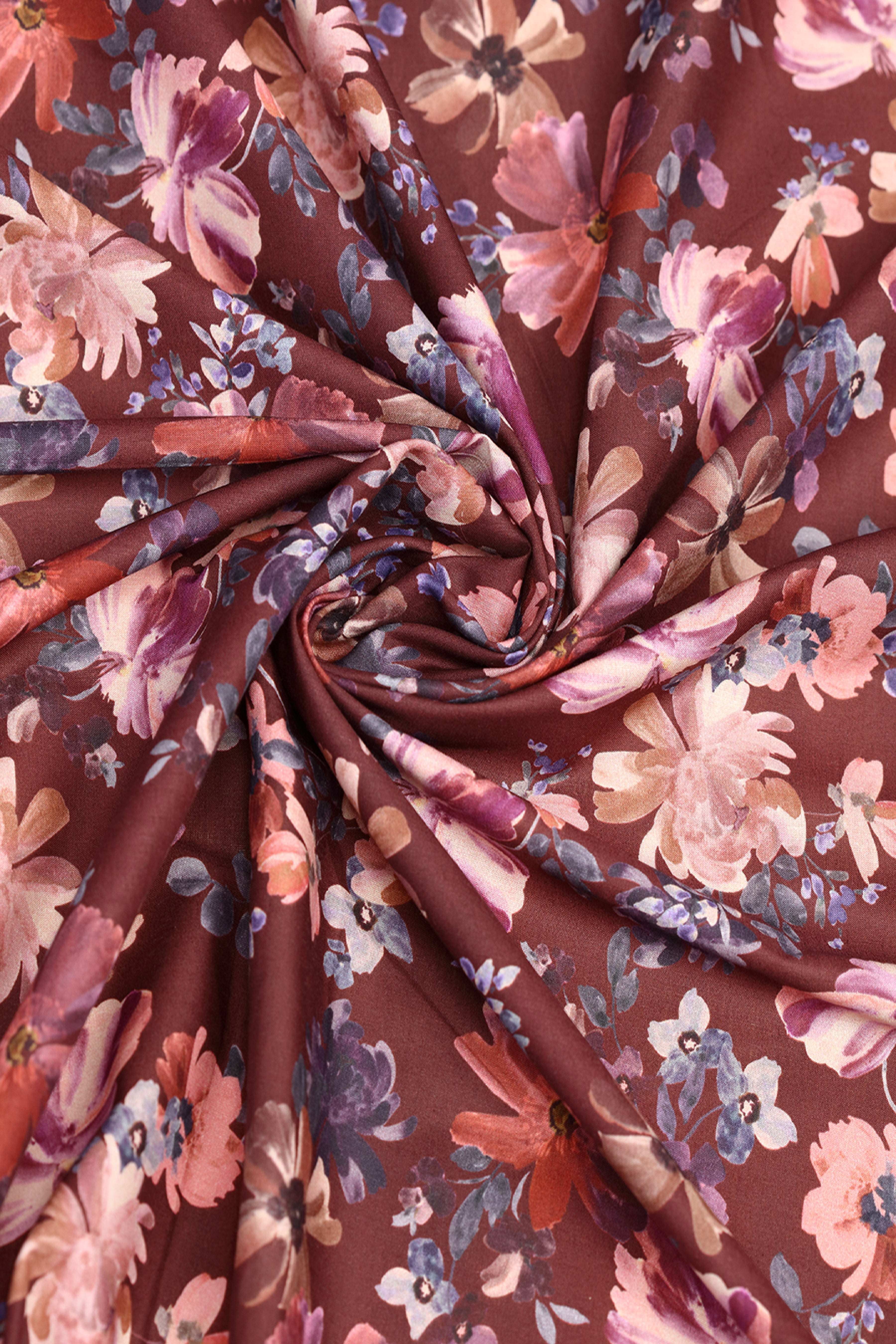 Vintage Ruby Floral Printed Cotton