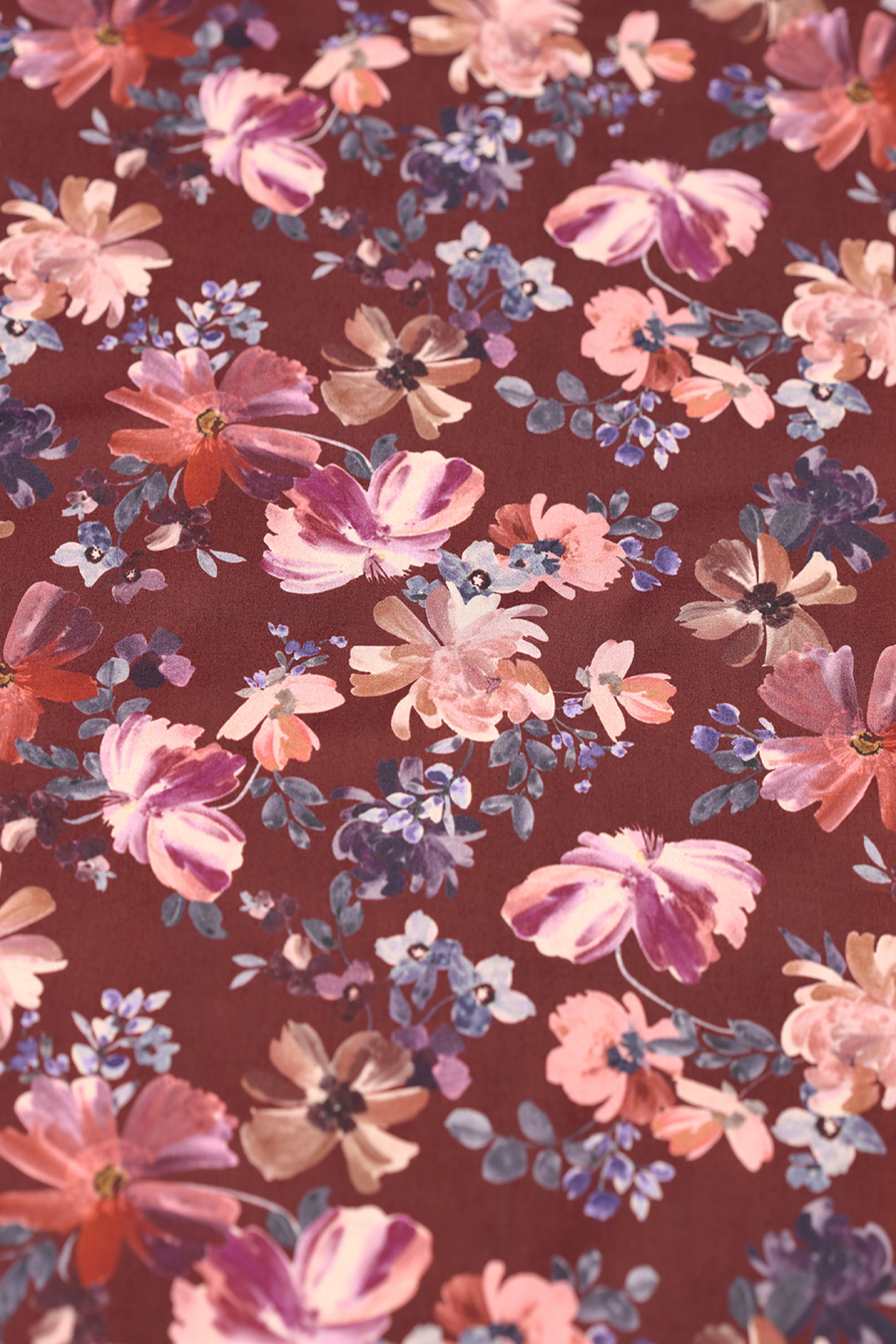 Vintage Ruby Floral Printed Cotton