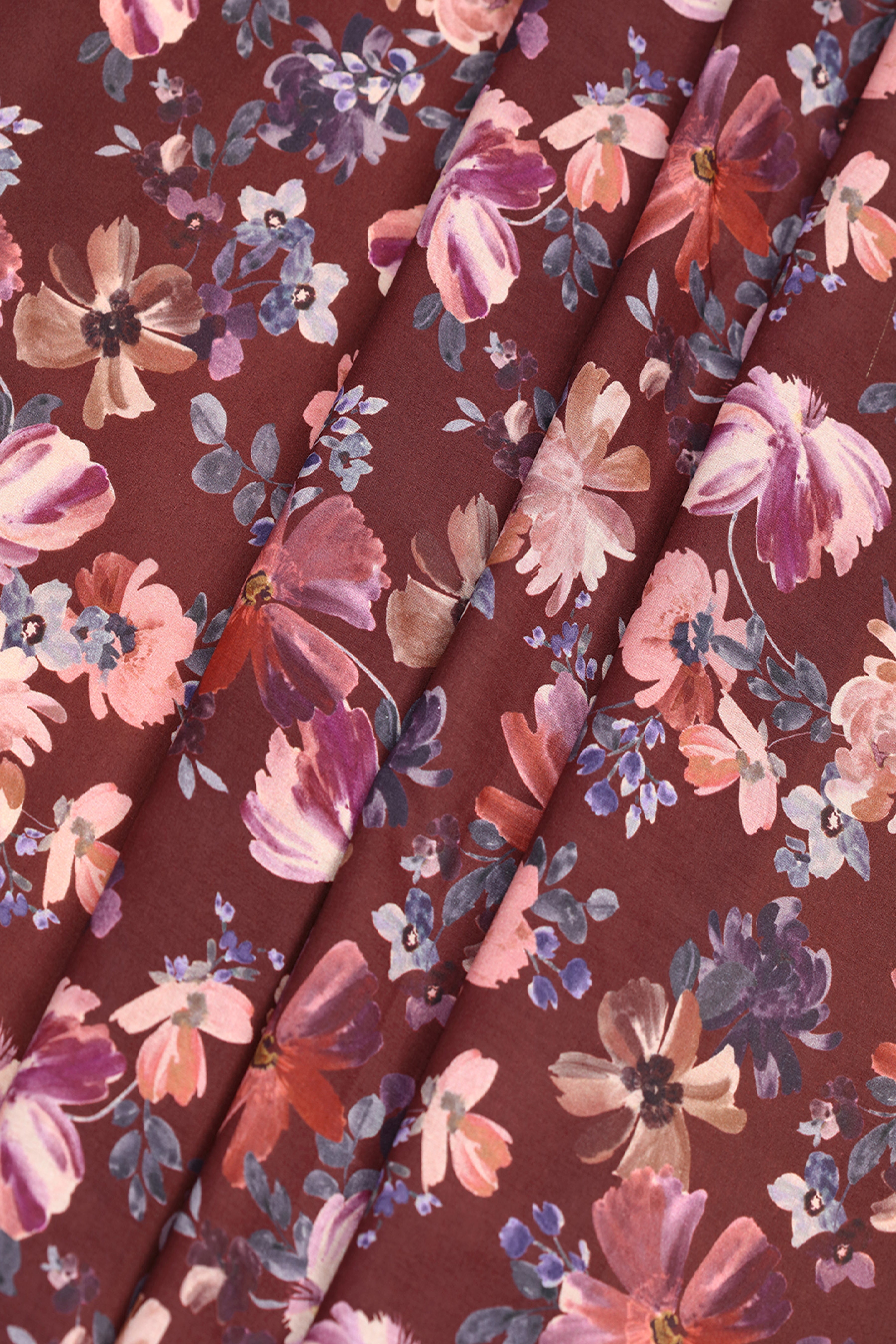 Vintage Ruby Floral Printed Cotton